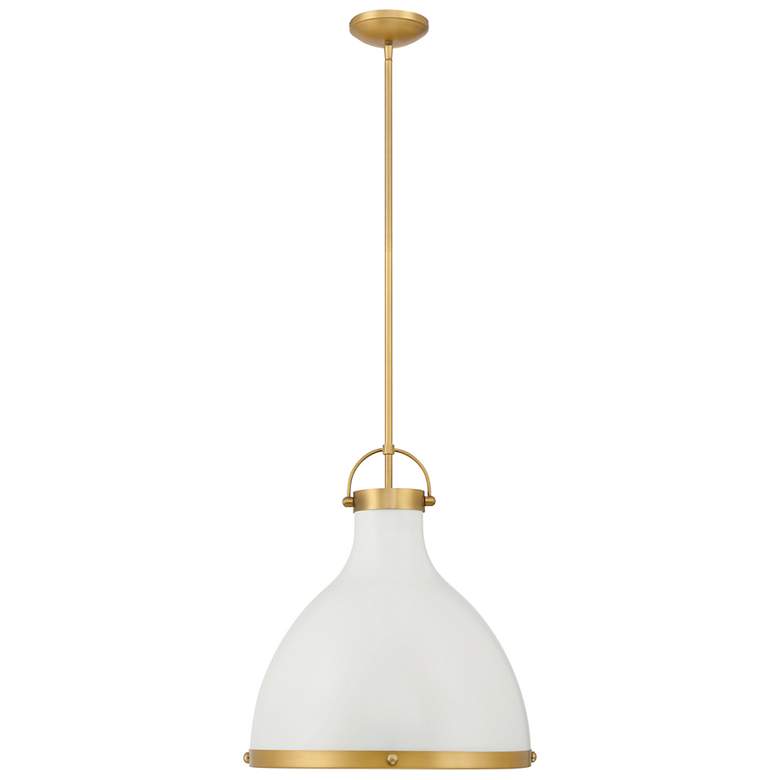 Image 3 Minka Lavery Lynk 16 1/2" Brass and Cream White Glass Dome Pendant more views