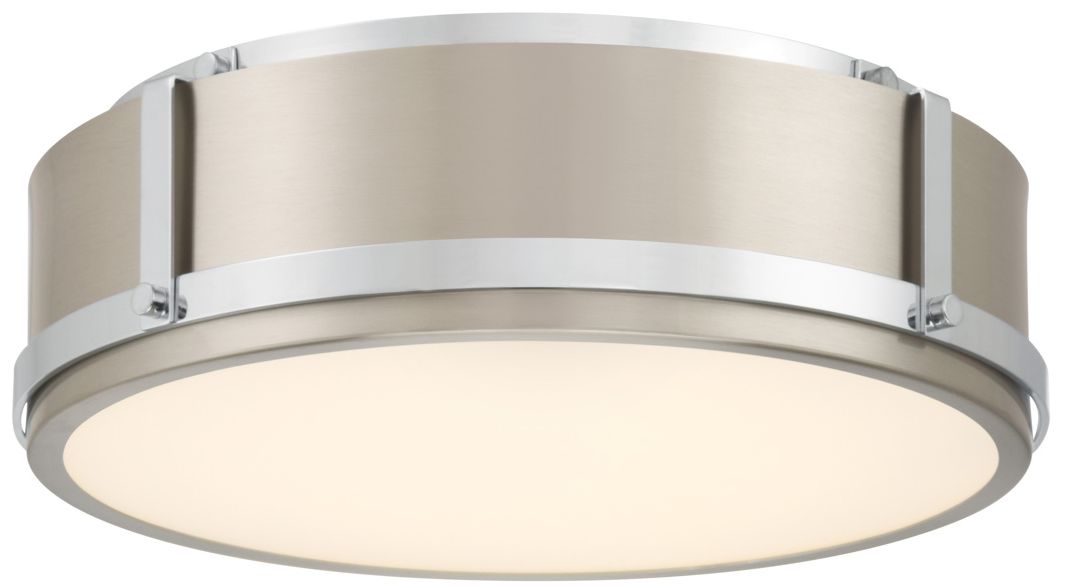Thumbnail1 of Minka Lavery Lynk Lynca 3-Lt 13.75-in Chrome and Nickel Flush Mount