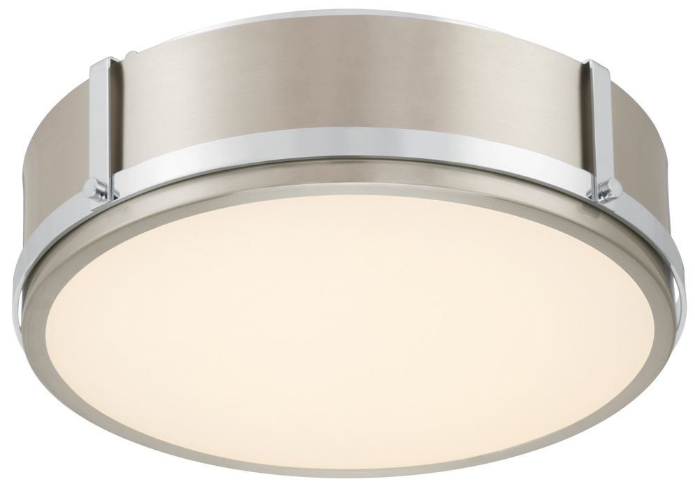 Thumbnail3 of Minka Lavery Lynk Lynca 3-Lt 13.75-in Chrome and Nickel Flush Mount more views