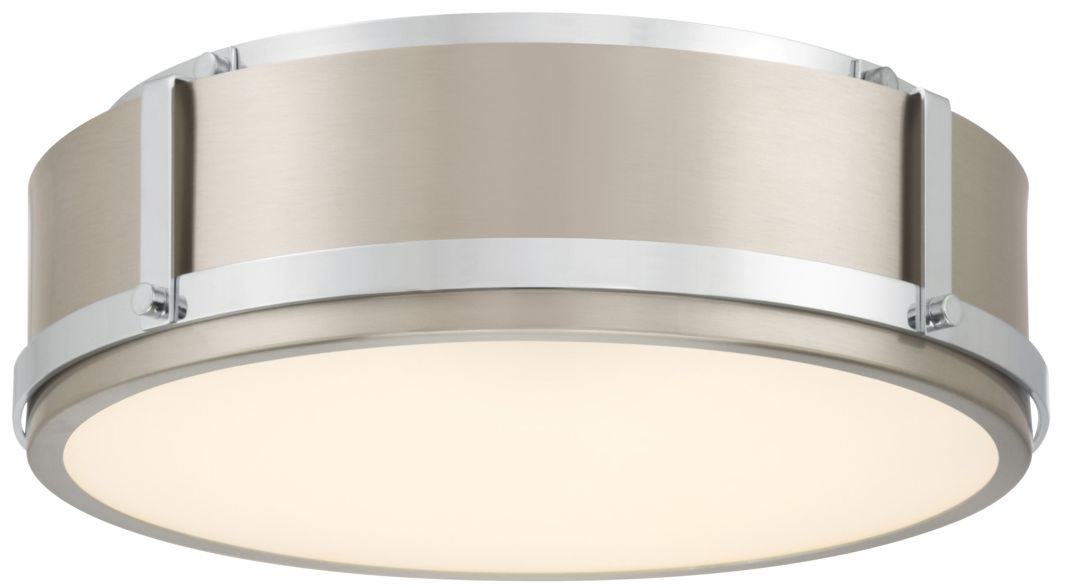 Minka Lavery Lynk Lynca 3-Lt 13.75-in Chrome and Nickel Flush Mount