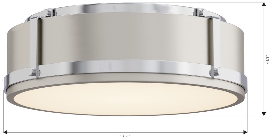Minka Lavery Lynk Lynca 3-Lt 13.75-in Chrome and Nickel Flush Mount