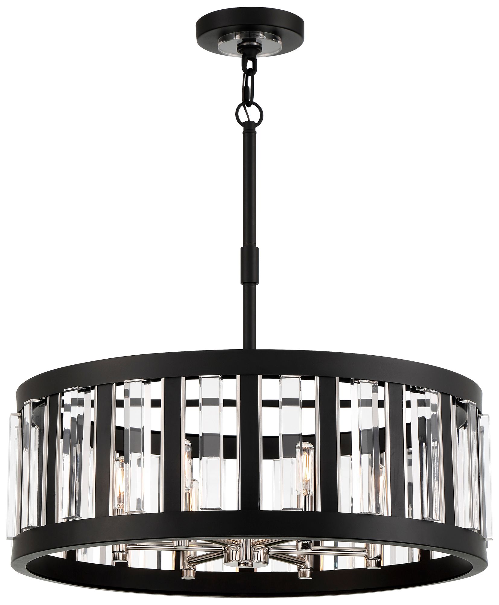 Image 3 Minka-Lavery Majestic Splendor 6-Light Coal and Polished Nickel Pendant