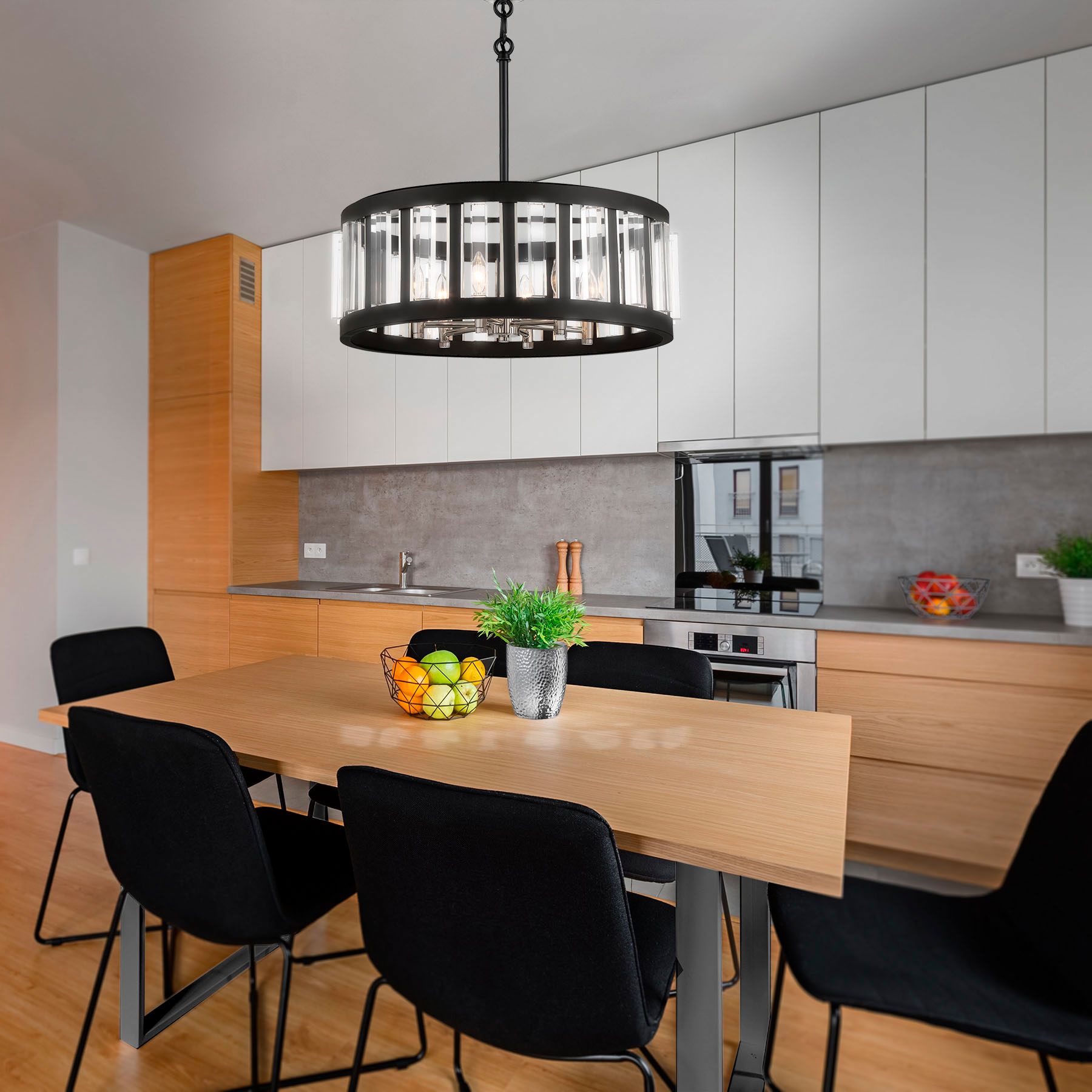 Image 6 Minka-Lavery Majestic Splendor 6-Light Coal and Polished Nickel Pendant more views