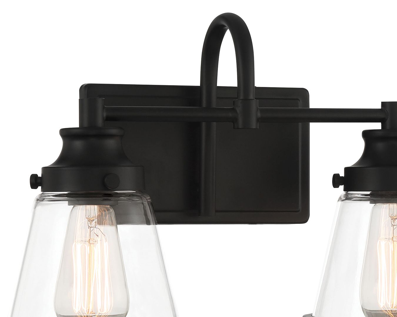 Image 2 Minka-Lavery Mannsdale 2-Light Black Vanity Light with Clear Glass Shades more views