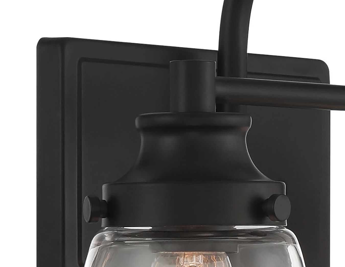 Image 3 Minka-Lavery Mannsdale 2-Light Black Vanity Light with Clear Glass Shades more views