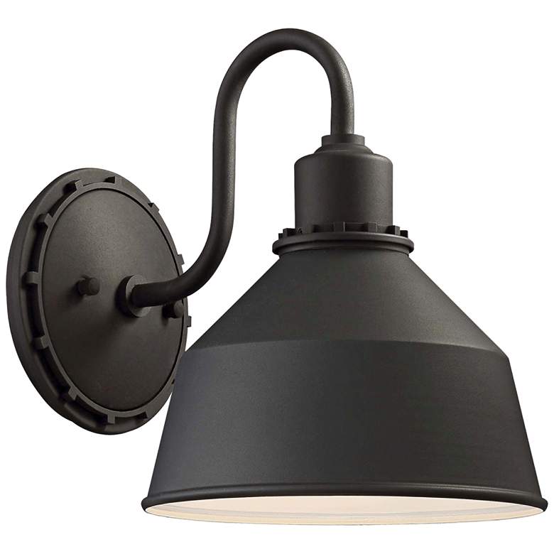 Image 1 Minka Lavery Mantiel 9 3/4" High Black Outdoor Wall Light