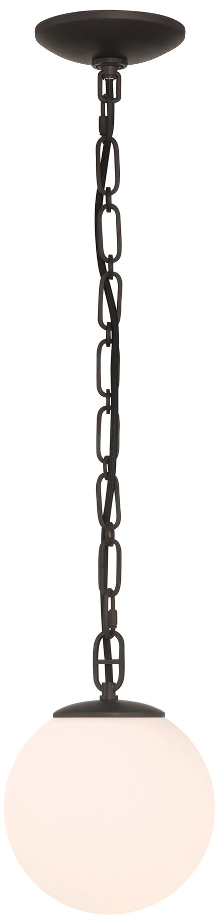 Minka Lavery Marbelle 1-Light 7.25-in Dark Bronze Mini Pendant with Shade