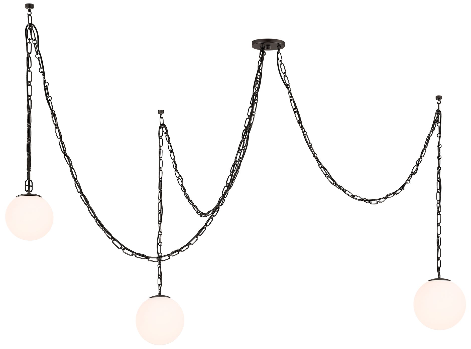 Image 3 Minka Lavery Marbelle 3-Light 81.75-in Dark Bronze Pendant with Glass Shade more views