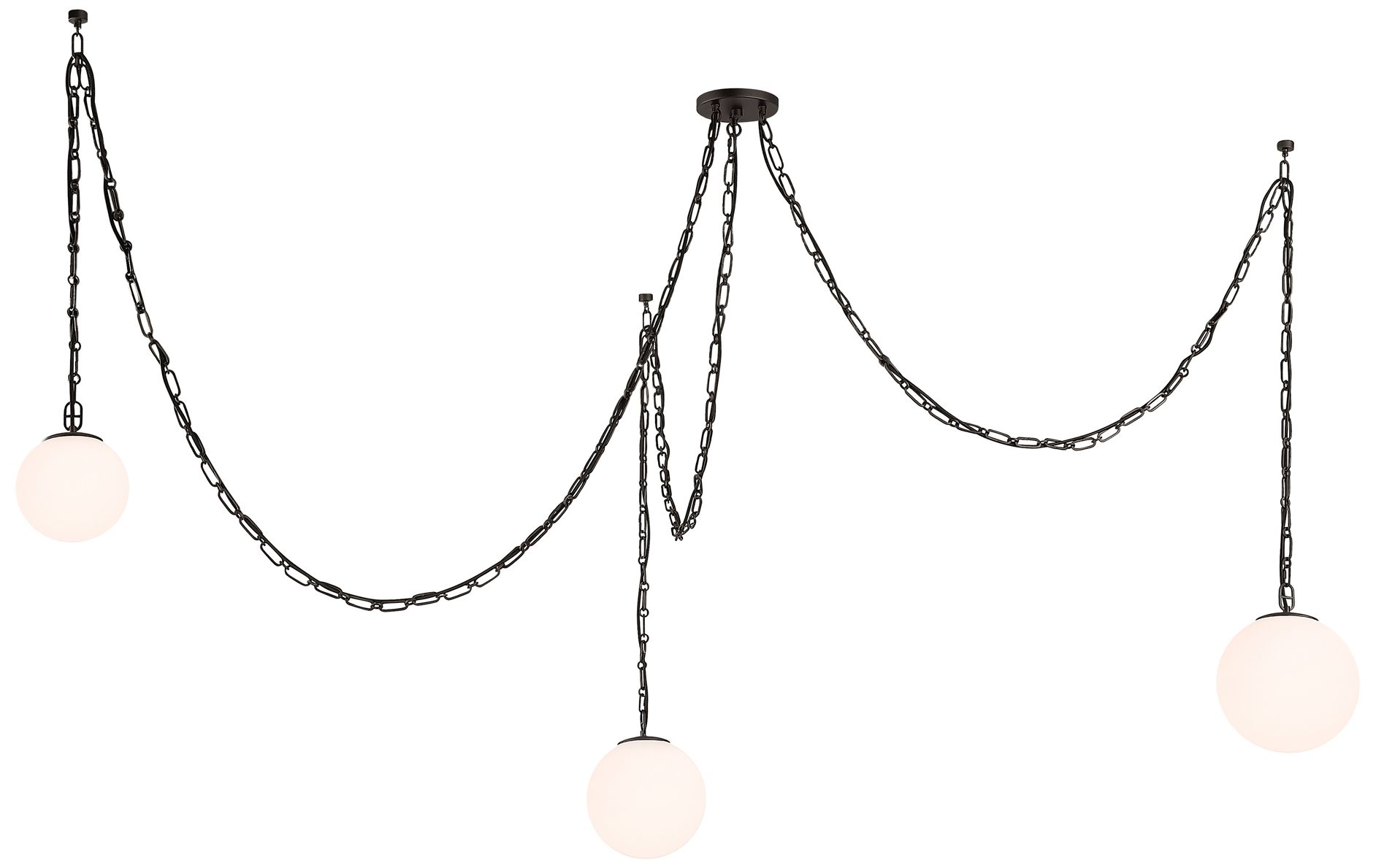 Image 5 Minka Lavery Marbelle 3-Light 81.75-in Dark Bronze Pendant with Glass Shade more views