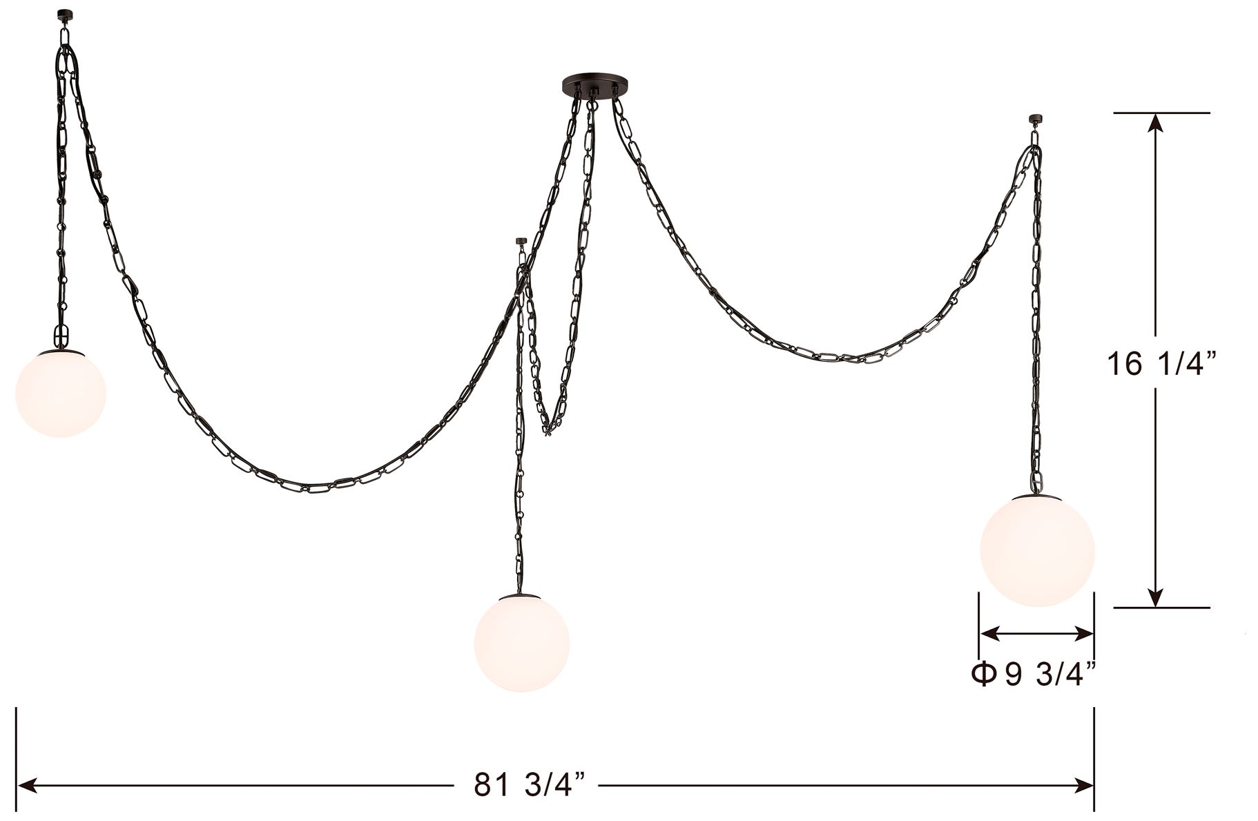 Image 6 Minka Lavery Marbelle 3-Light 81.75-in Dark Bronze Pendant with Glass Shade more views