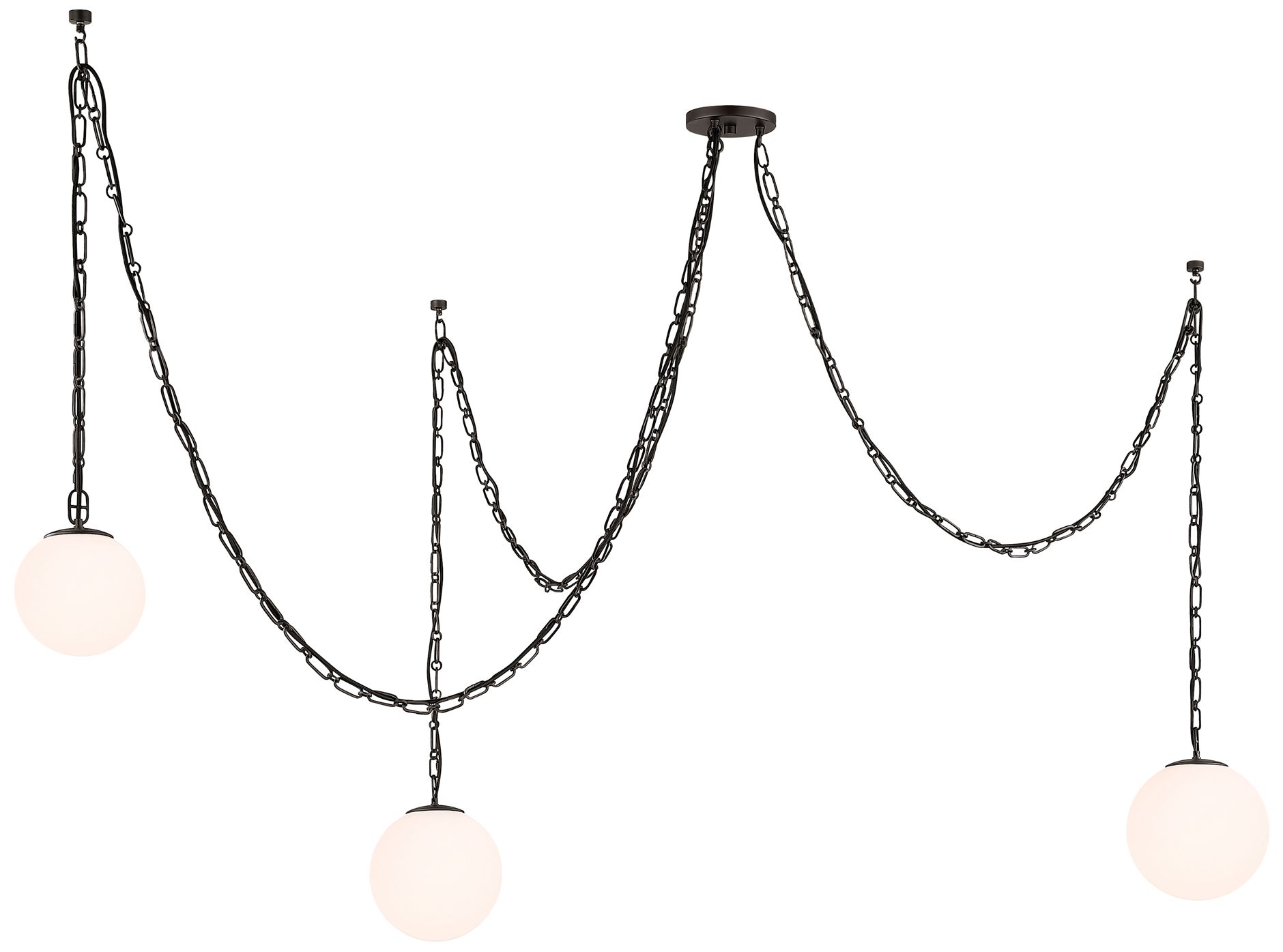 Minka Lavery Marbelle 3-Light 81.75-in Dark Bronze Pendant with Glass Shade