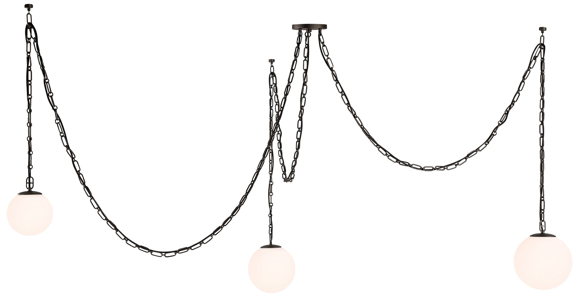 Minka Lavery Marbelle 3-Light 81.75-in Dark Bronze Pendant with Glass Shade