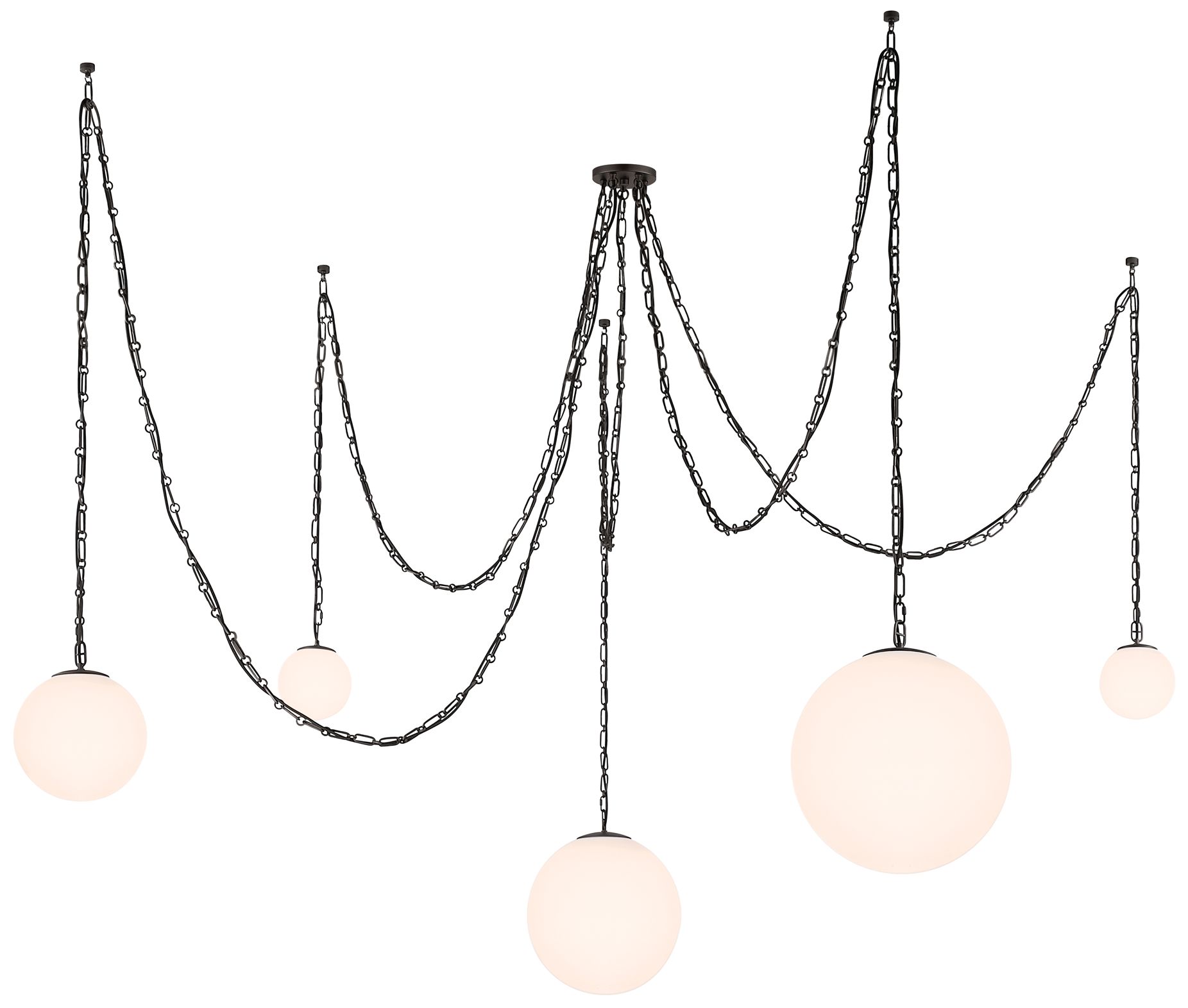 Image 3 Minka Lavery Marbelle 5-Light 84.5-in Dark Bronze Pendant with Glass Shade more views