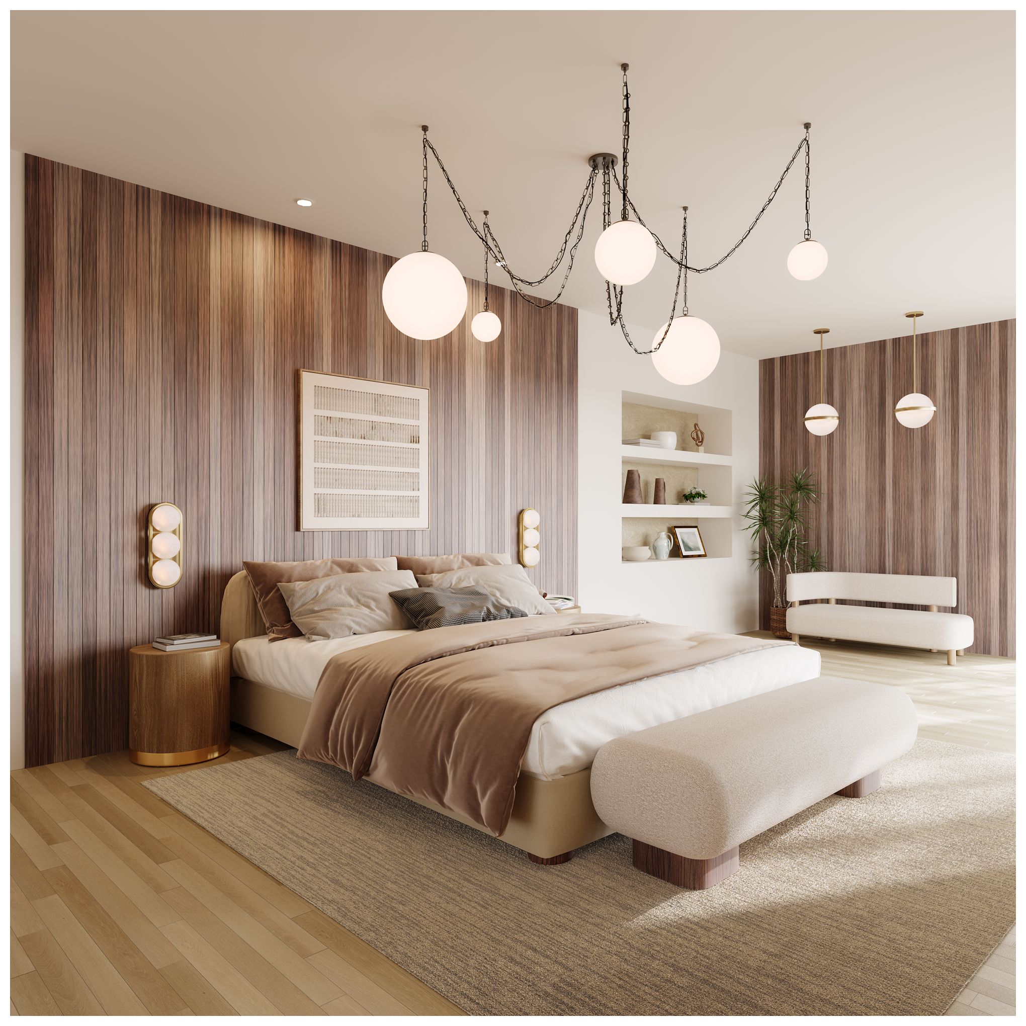 Image 4 Minka Lavery Marbelle 5-Light 84.5-in Dark Bronze Pendant with Glass Shade more views