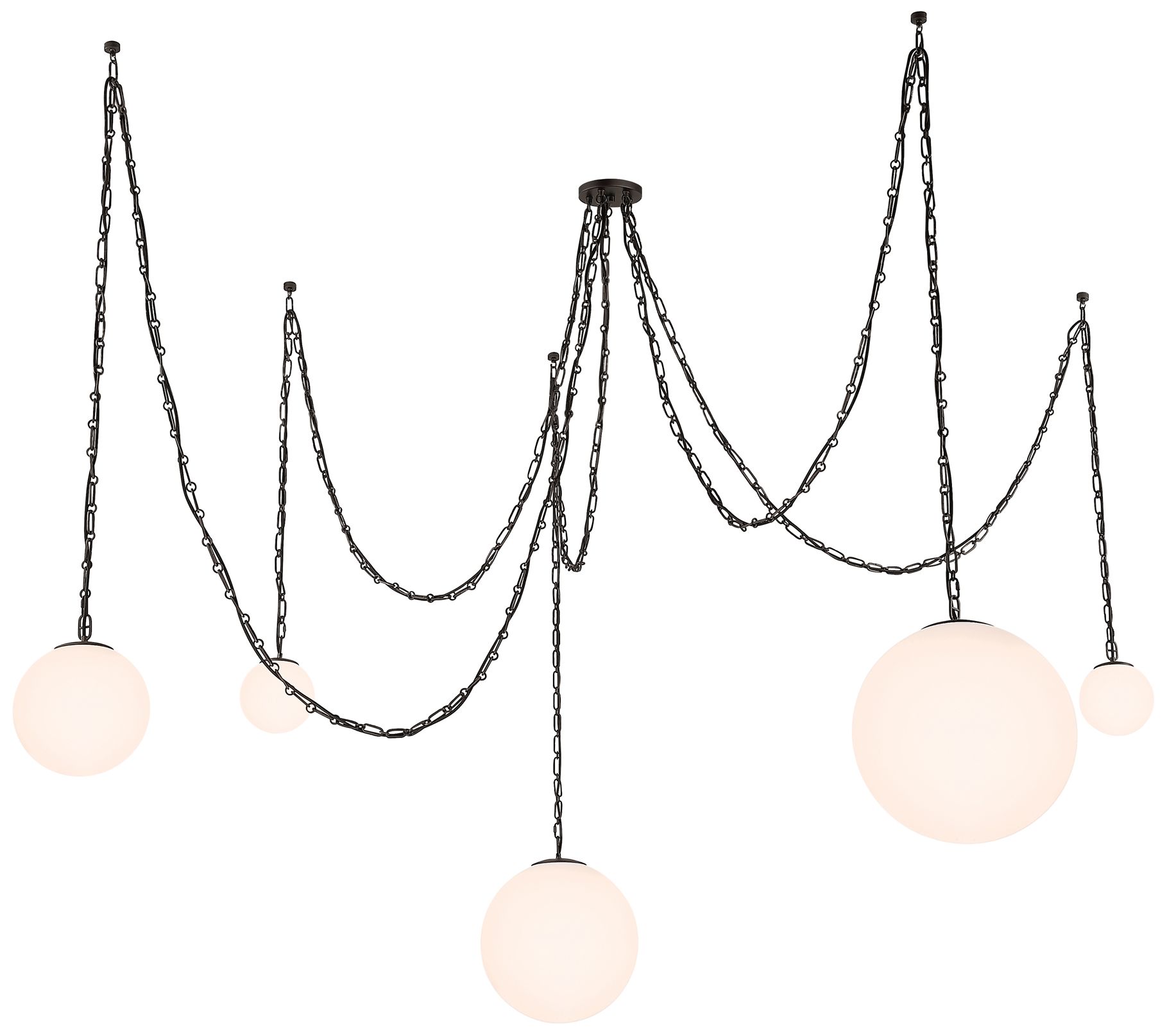 Image 5 Minka Lavery Marbelle 5-Light 84.5-in Dark Bronze Pendant with Glass Shade more views