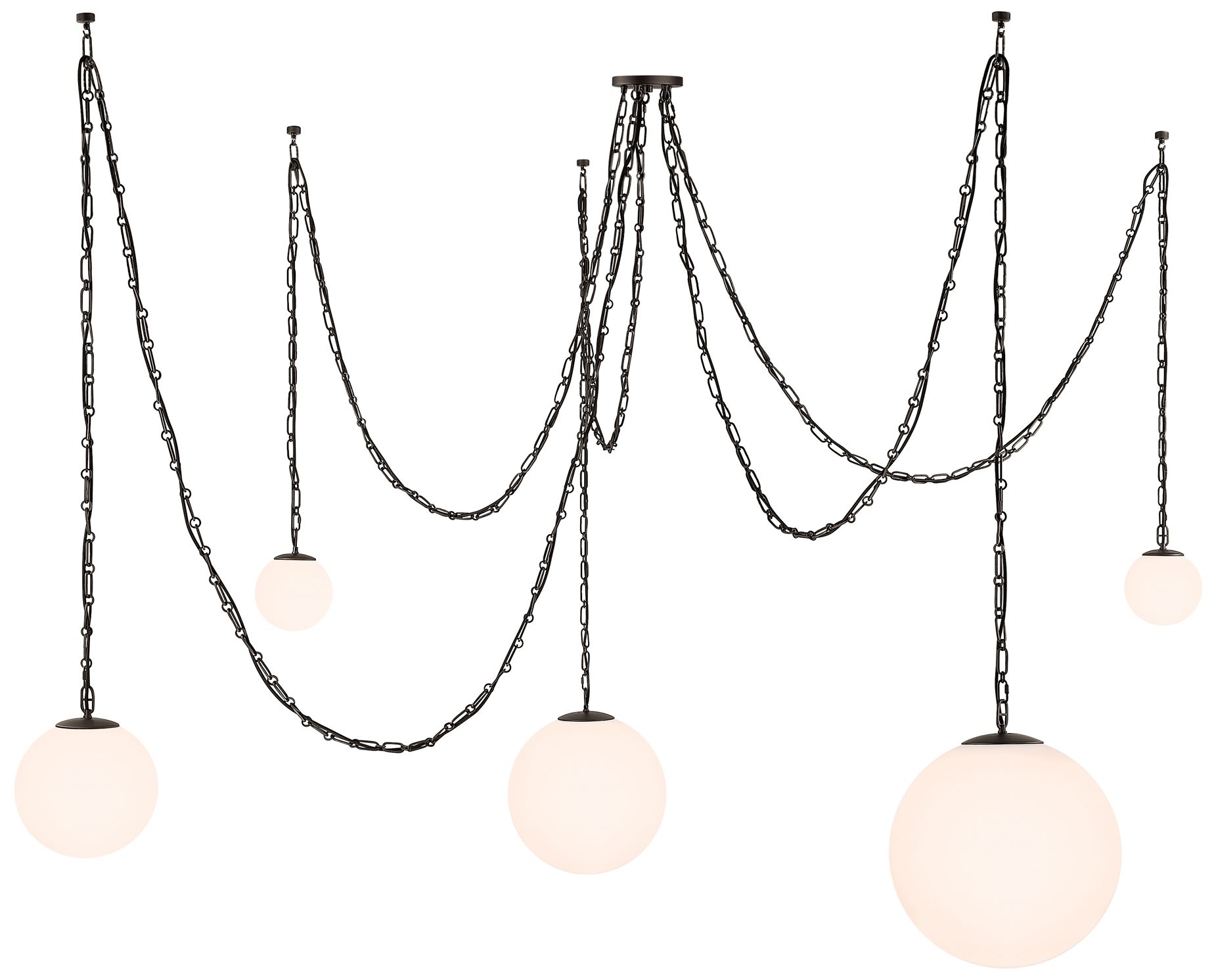 Minka Lavery Marbelle 5-Light 84.5-in Dark Bronze Pendant with Glass Shade