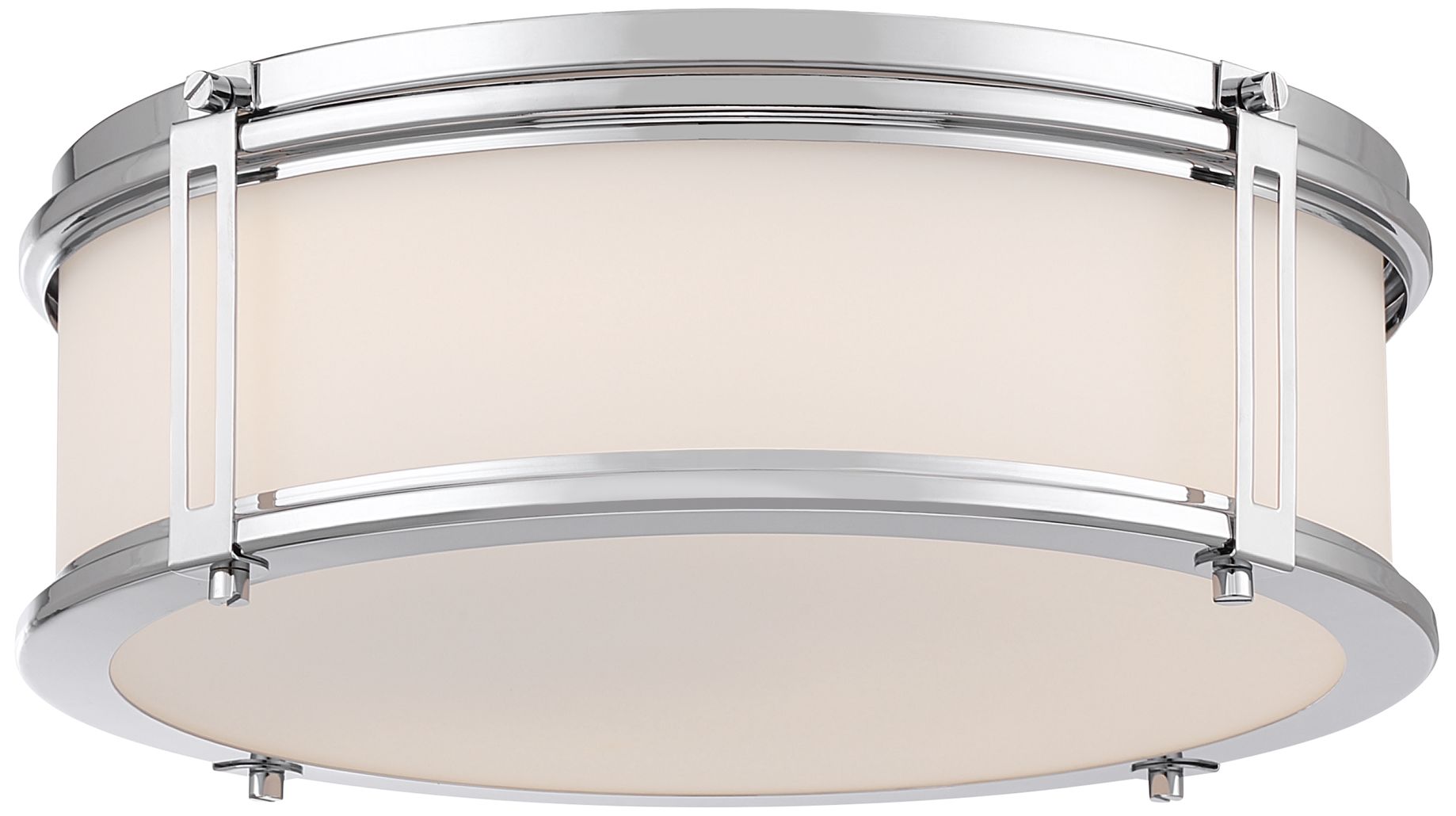 Minka Lavery Merick LED 14.75-in Chrome Flush Mount with Glass Shade
