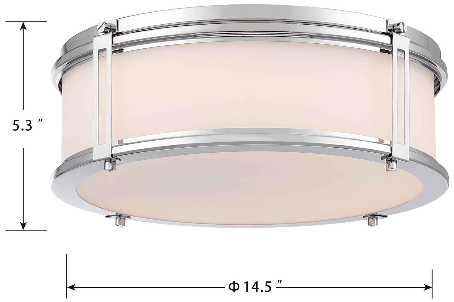 Image 6 Minka Lavery Merick LED 14.75-in Chrome Flush Mount with Glass Shade more views