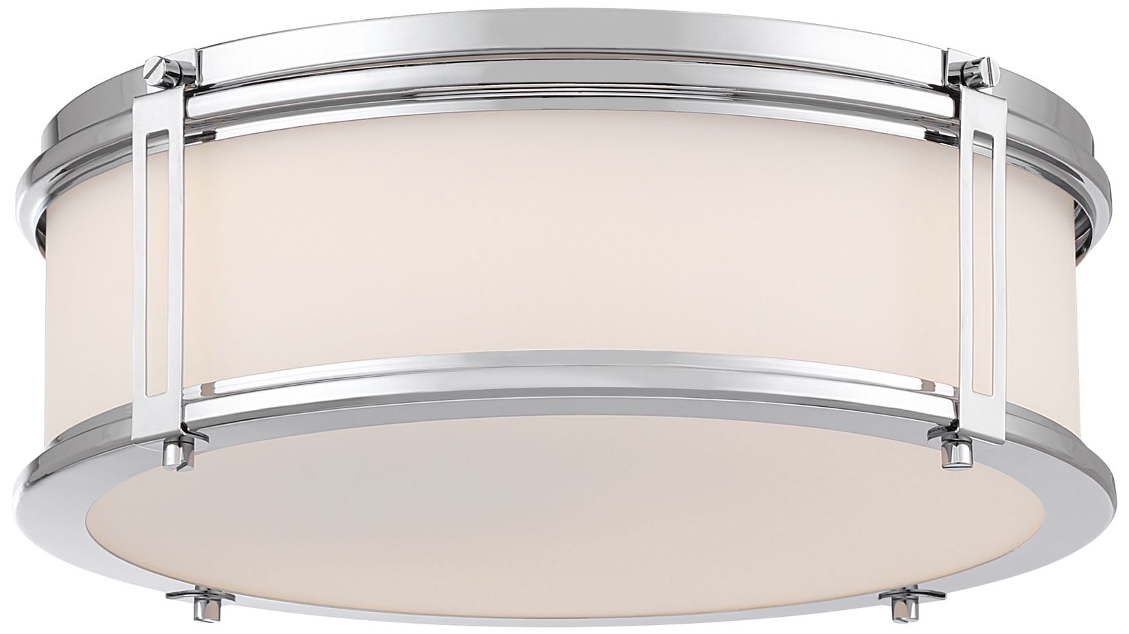 Minka Lavery Merick LED 14.75-in Chrome Flush Mount with Glass Shade
