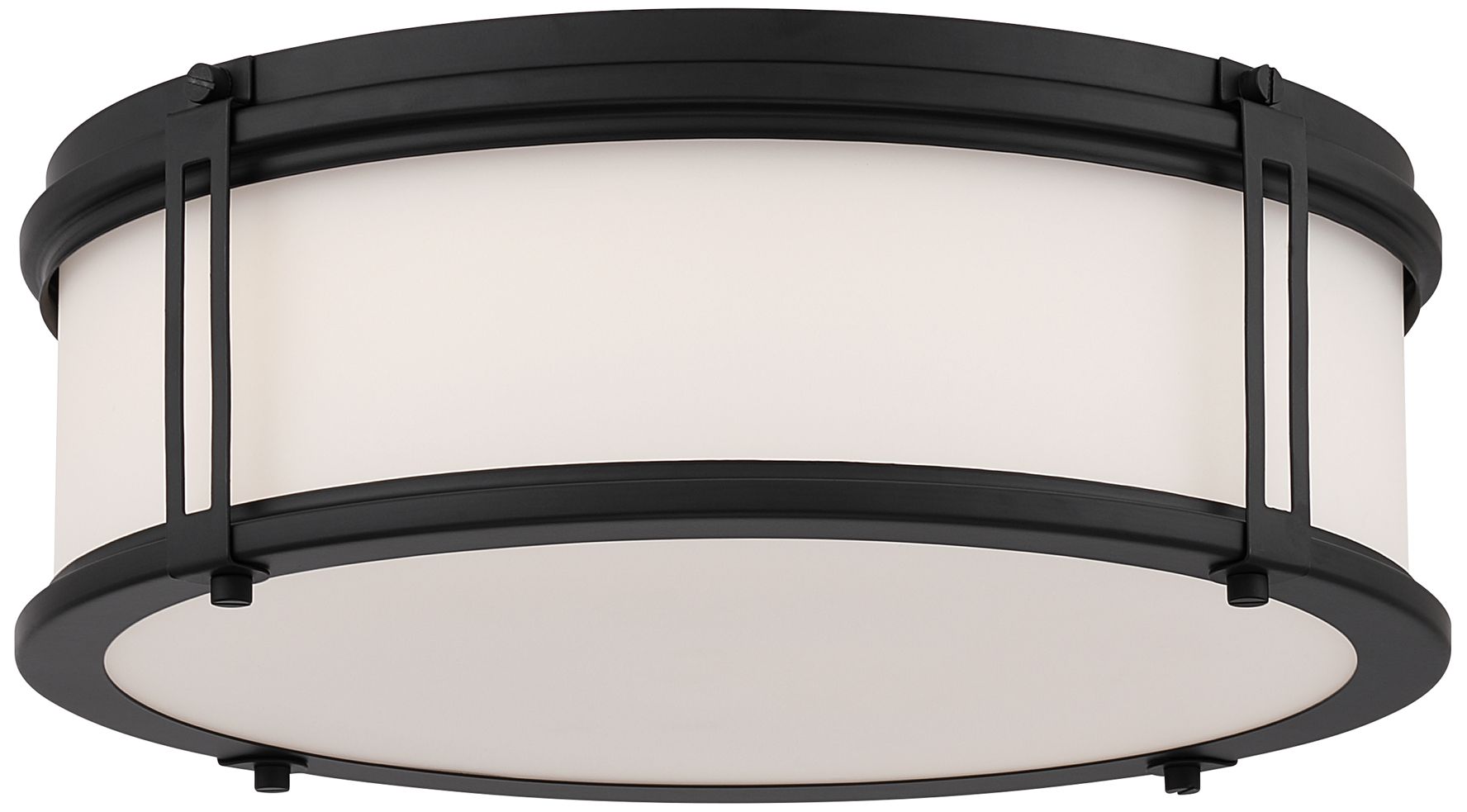 Image 3 Minka Lavery Merick LED 14.75-in Dark Matte Black Flush Mount with Shade more views