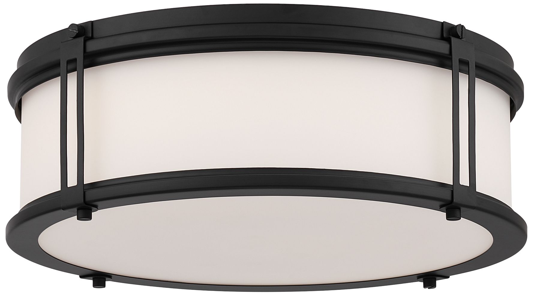 Minka Lavery Merick LED 14.75-in Dark Matte Black Flush Mount with Shade