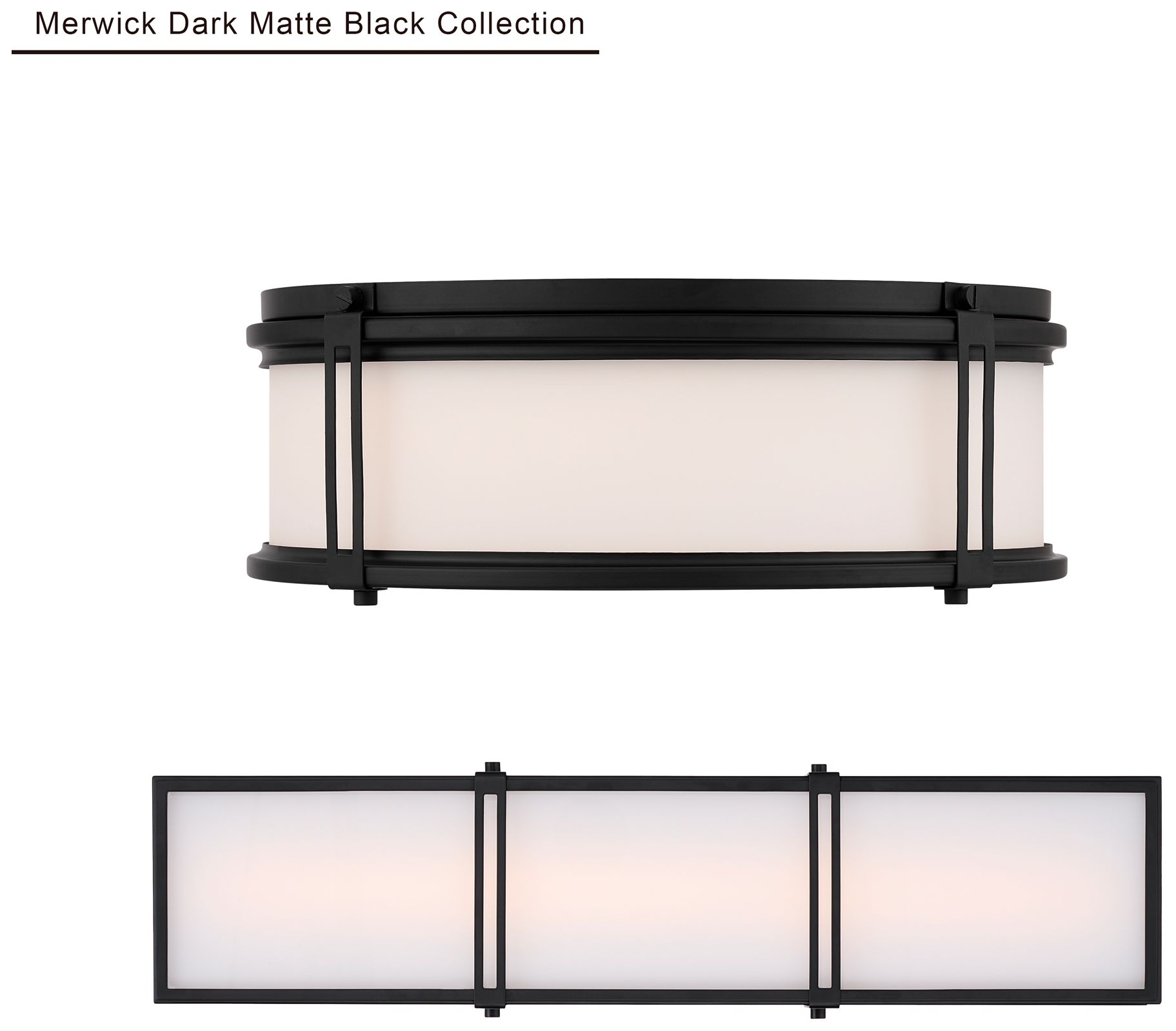 Minka Lavery Merick LED 14.75-in Dark Matte Black Flush Mount with Shade