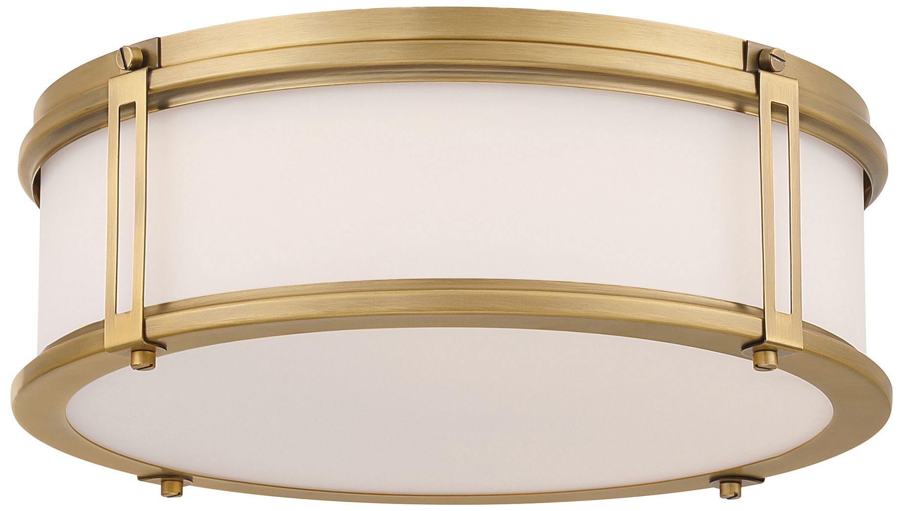 Thumbnail1 of Minka Lavery Merick LED 14.75-in Legacy Brass Flush Mount with Glass Shade