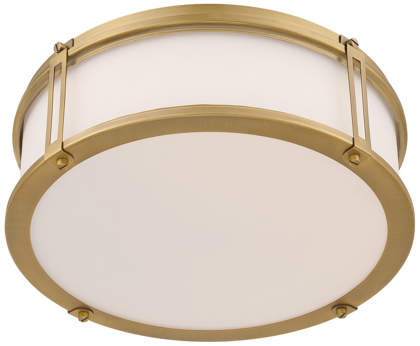Minka Lavery Merick LED 14.75-in Legacy Brass Flush Mount with Glass Shade