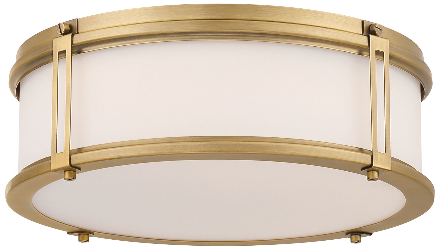 Minka Lavery Merick LED 14.75-in Legacy Brass Flush Mount with Glass Shade