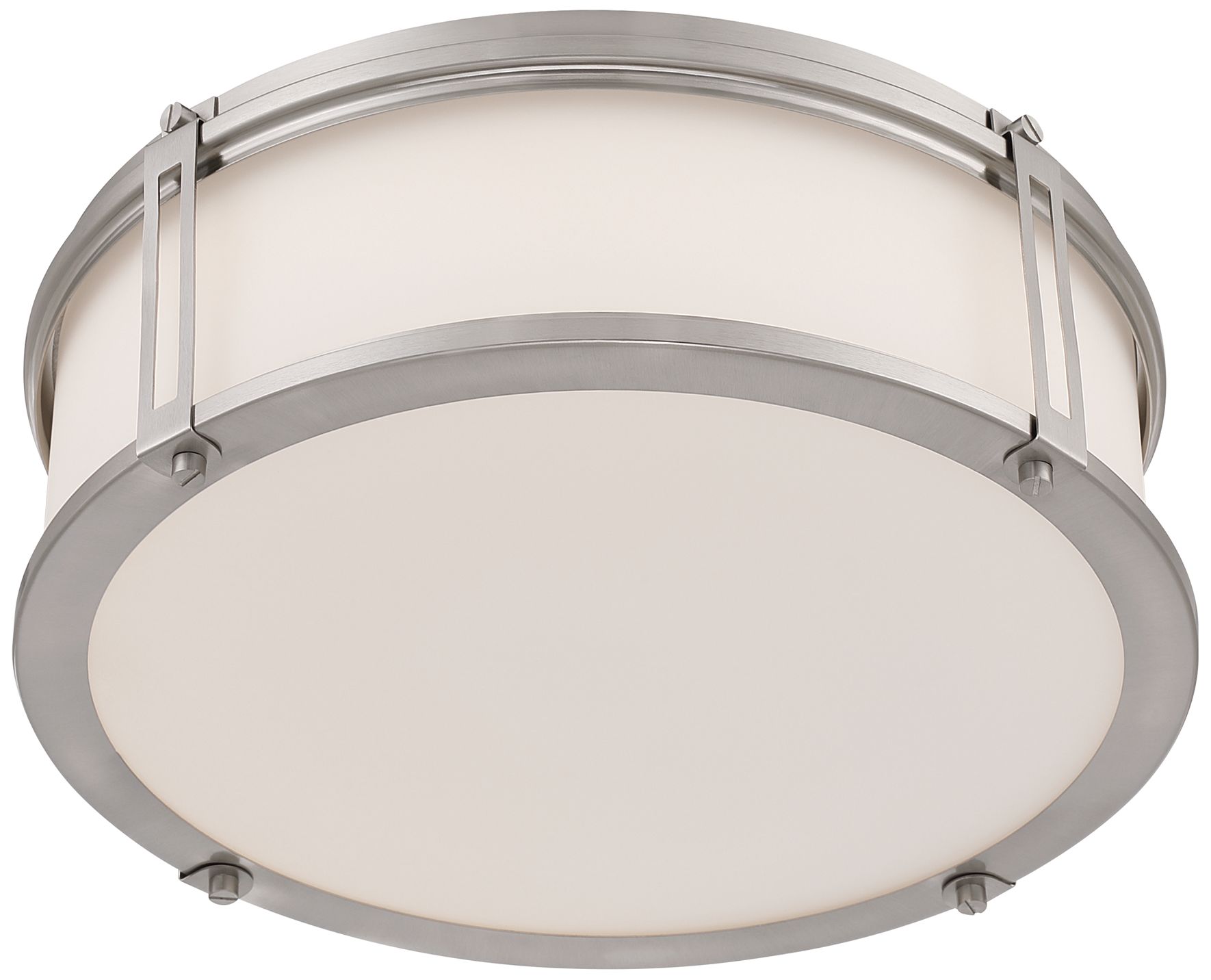 Minka Lavery Merick LED 14.75in Brushed Nickel Flush Mount with Glass Shade