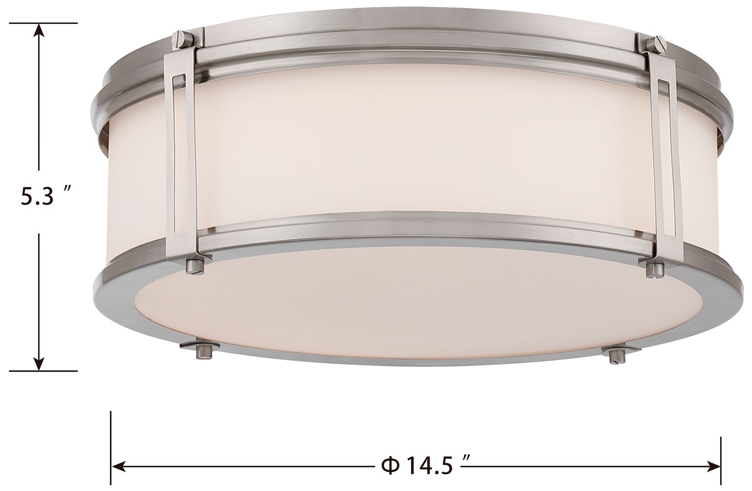 Minka Lavery Merick LED 14.75in Brushed Nickel Flush Mount with Glass Shade