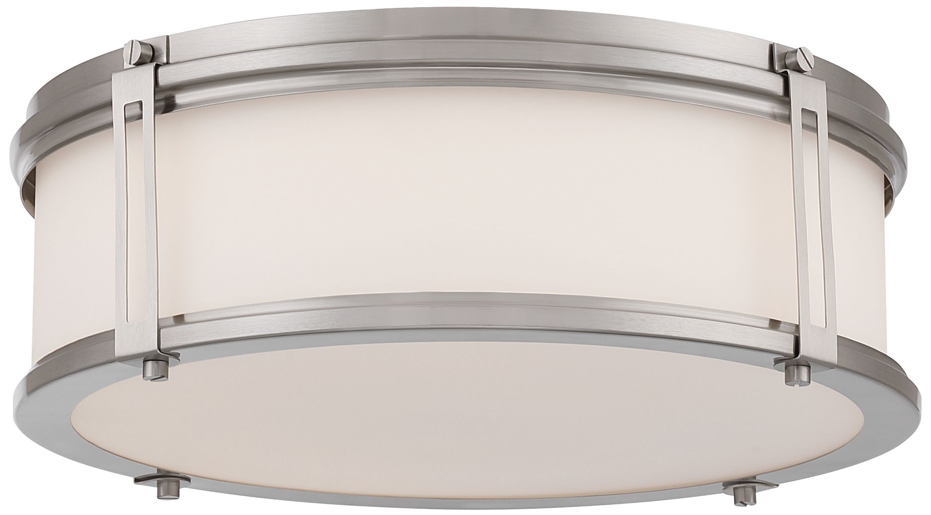 Minka Lavery Merick LED 14.75in Brushed Nickel Flush Mount with Glass Shade