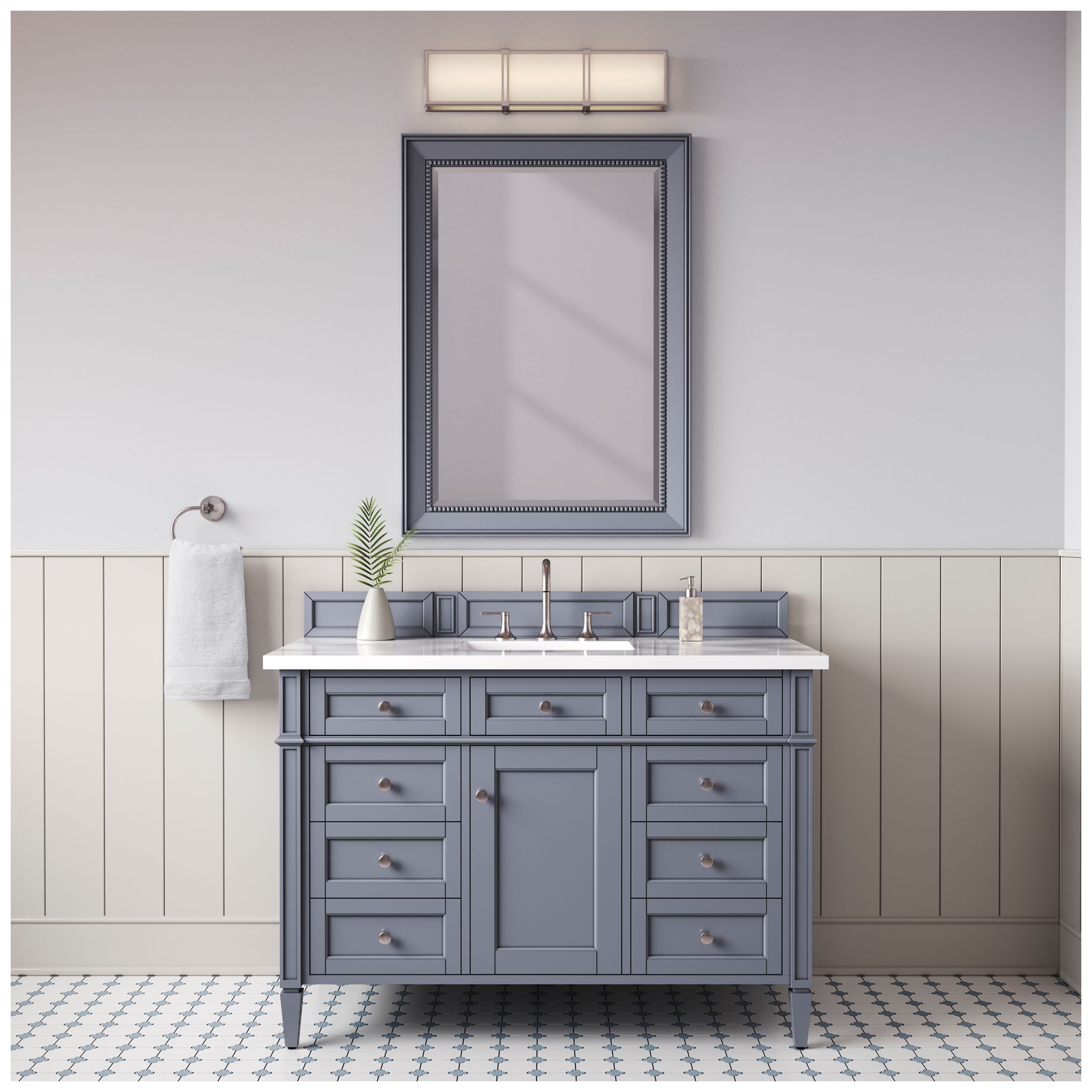 Thumbnail4 of Minka Lavery Merick LED 24-in Brushed Nickel Vanity Light with Glass Shade more views