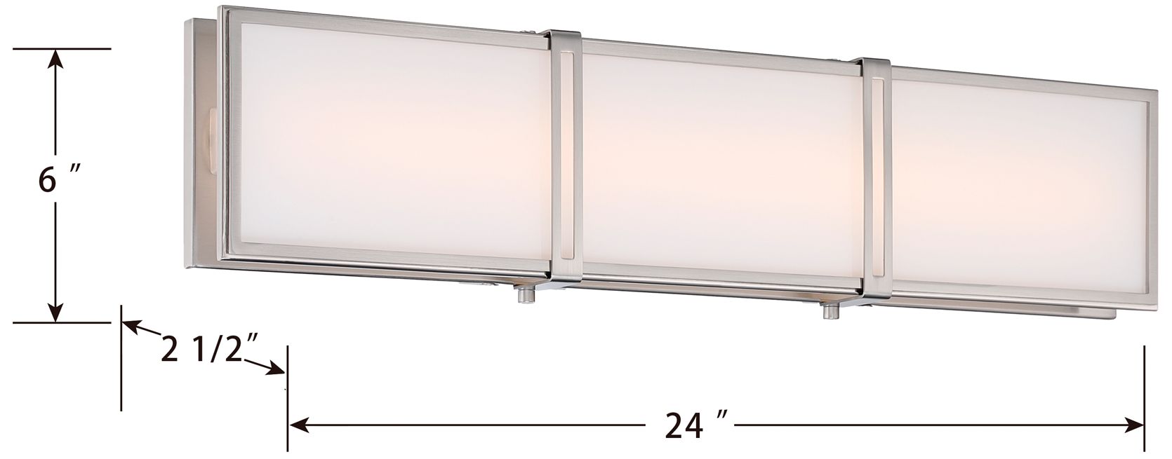 Minka Lavery Merick LED 24-in Brushed Nickel Vanity Light with Glass Shade