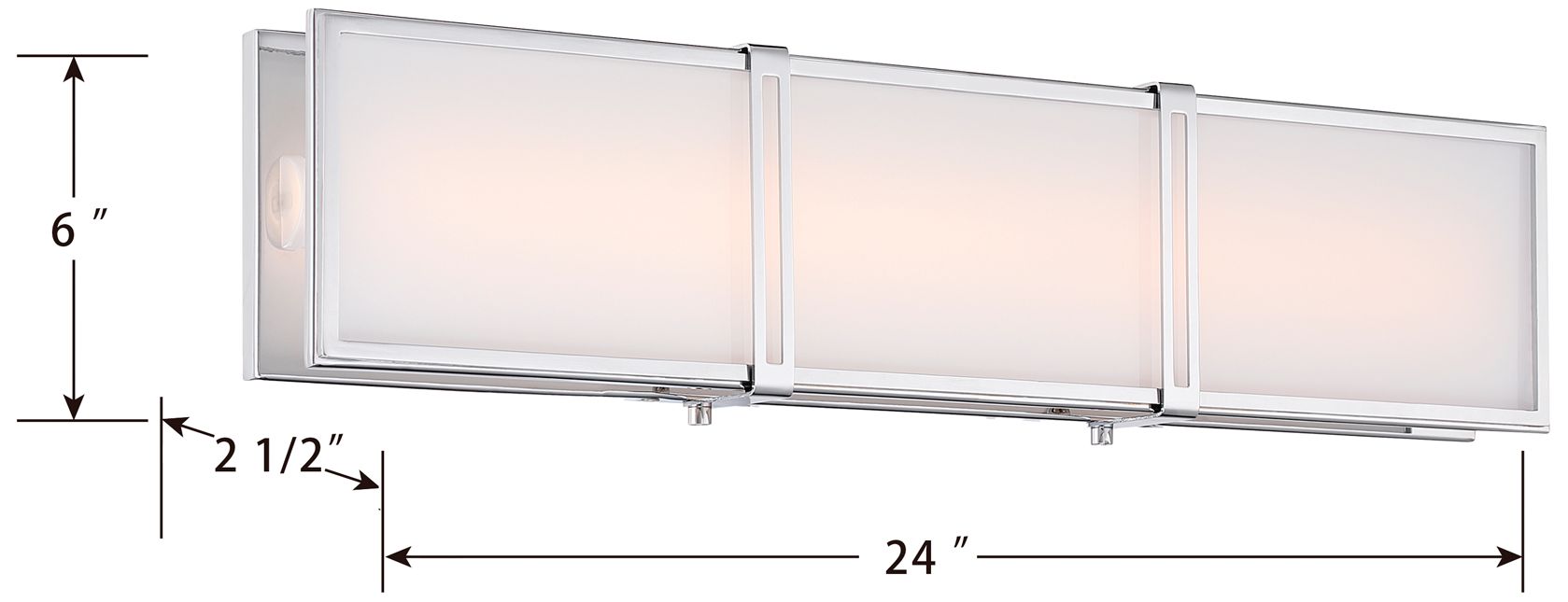 Minka Lavery Merick LED 24-in Chrome Vanity Light with Glass Shade