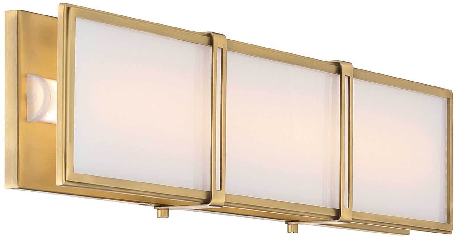 Minka Lavery Merick LED 24-in Legacy Brass Vanity Light with Glass Shade