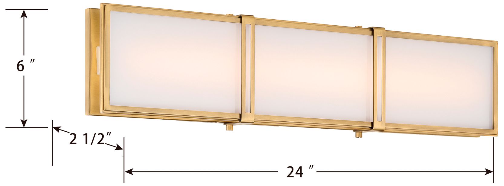 Minka Lavery Merick LED 24-in Legacy Brass Vanity Light with Glass Shade