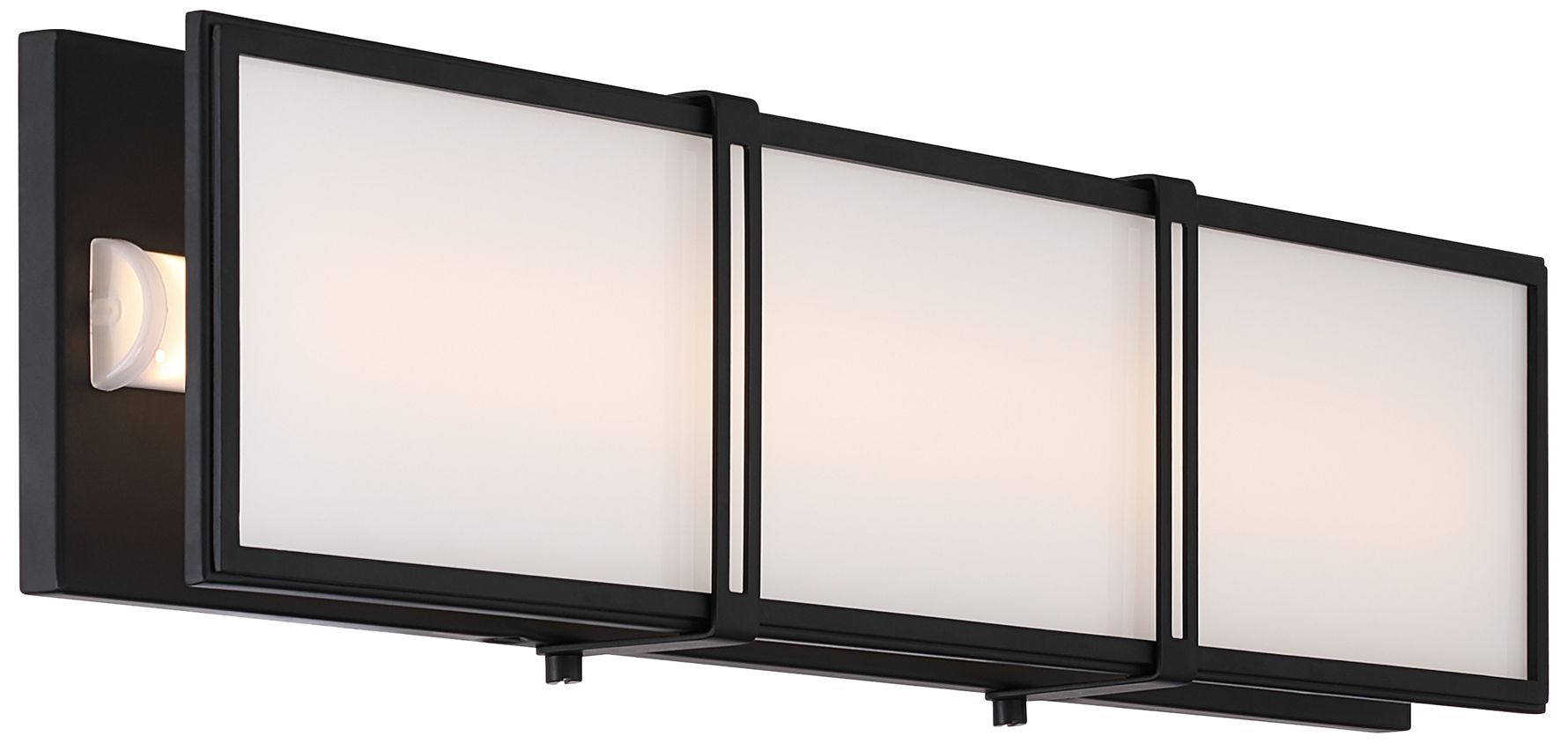 Image 5 Minka Lavery Merick LED 24in Dark Matte Black Vanity Light with Glass Shade more views