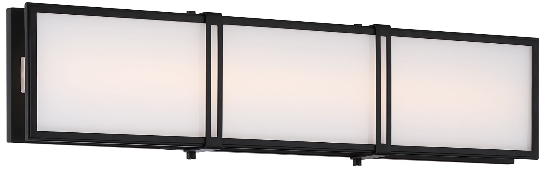 Minka Lavery Merick LED 24in Dark Matte Black Vanity Light with Glass Shade