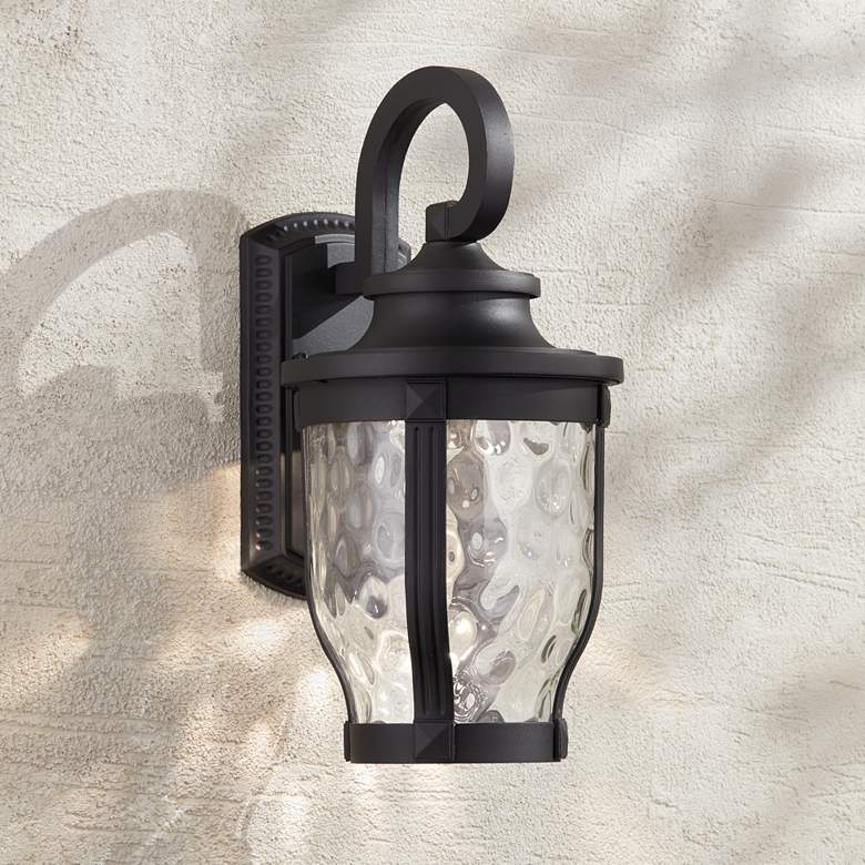 Image 1 Minka Lavery Merrimack 16 1/4" High Black LED Outdoor Wall Light