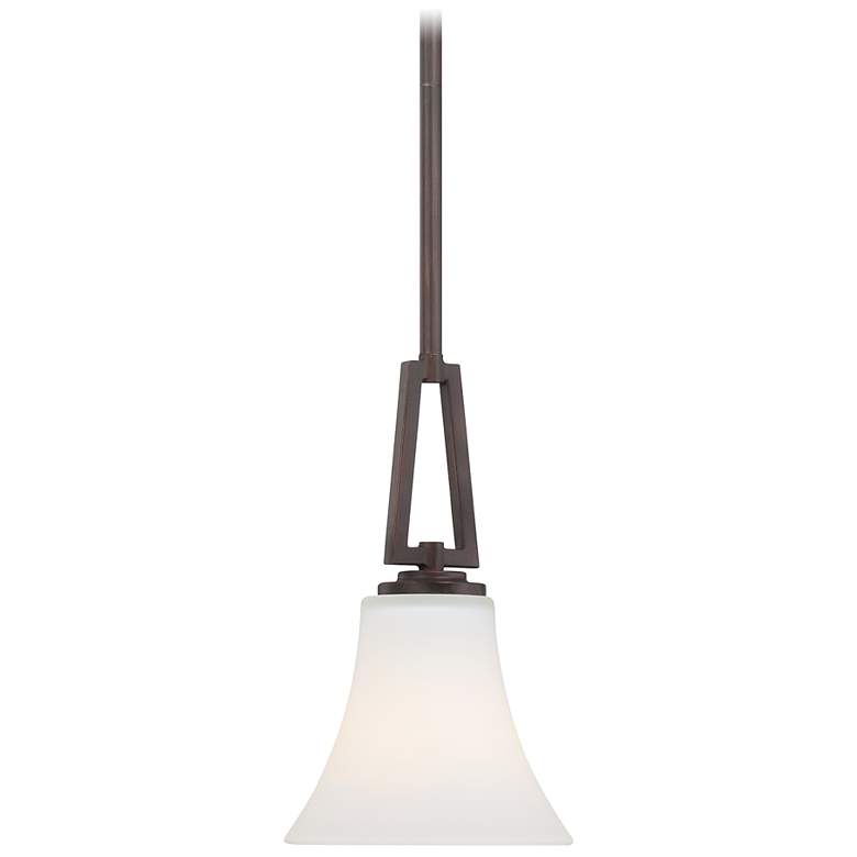 Image 2 Minka Lavery Middlebrook 1-Light Vintage Bronze Pendant with Glass Shade more views