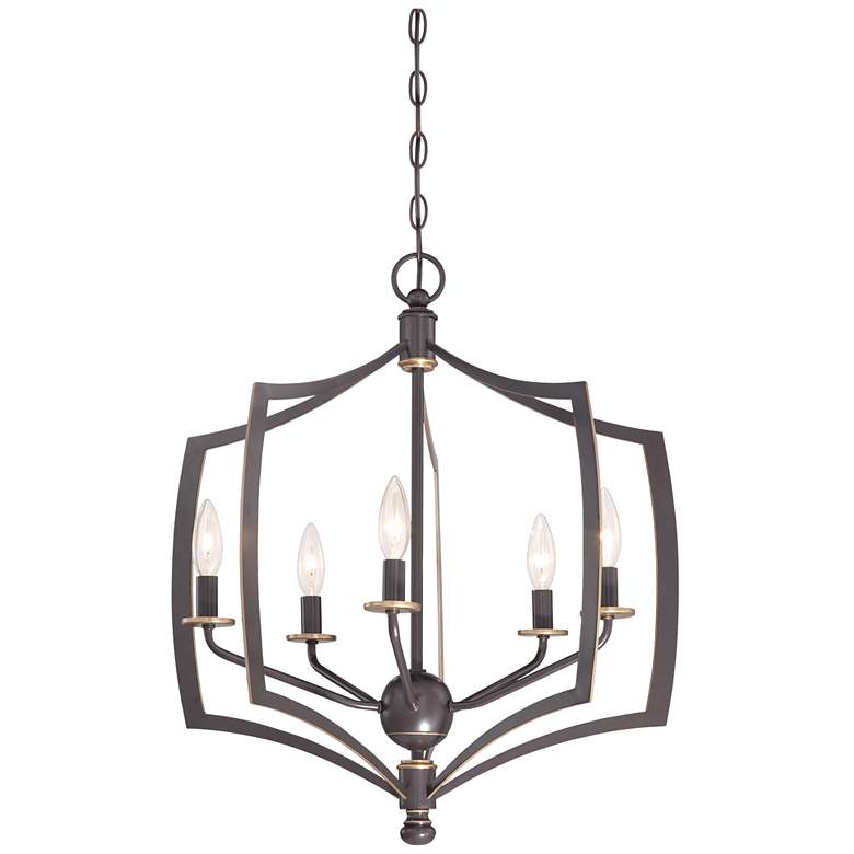 Image 1 Minka-Lavery Middletown 23" Wide 5-Light Bronze and Gold Chandelier