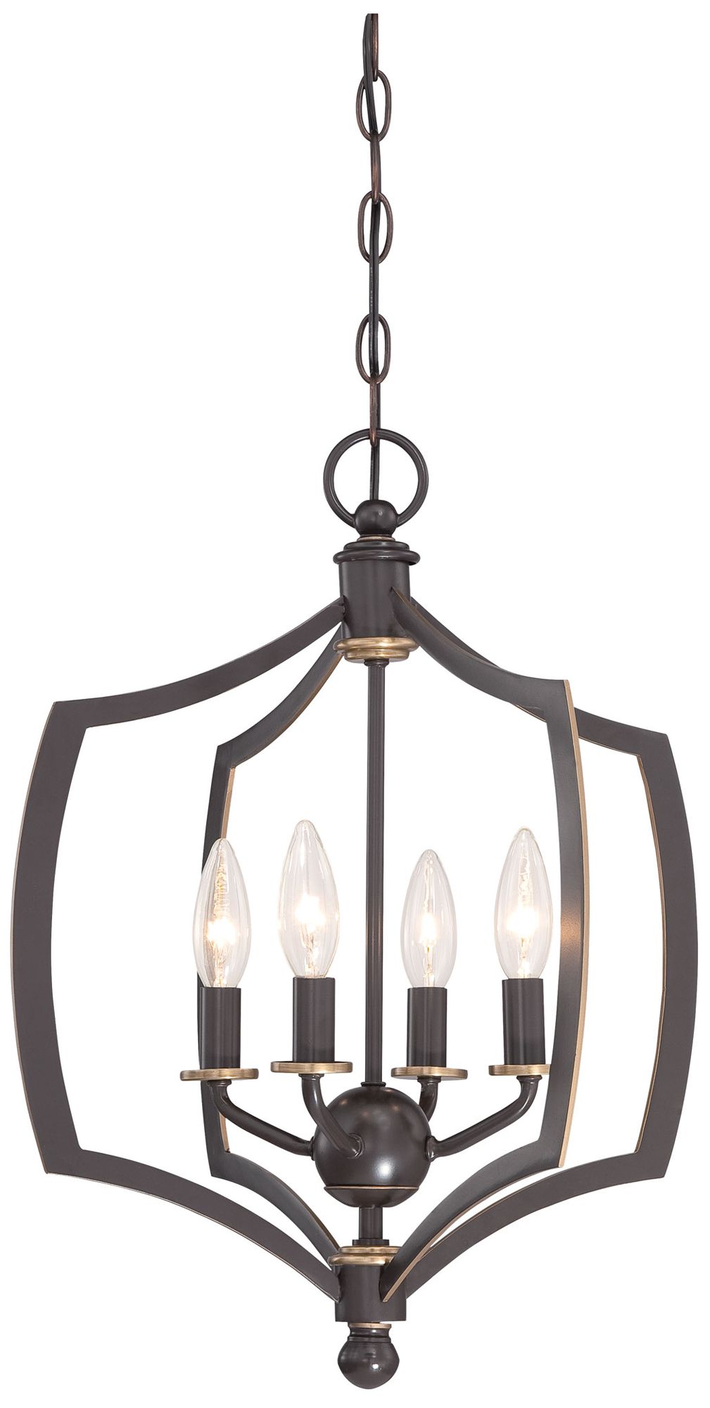 Minka-Lavery Middletown 4-Light Downtown Bronze and Gold Mini Chandelier