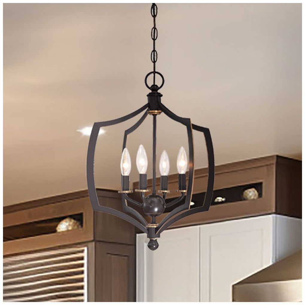 Image 2 Minka-Lavery Middletown 4-Light Downtown Bronze and Gold Mini Chandelier more views