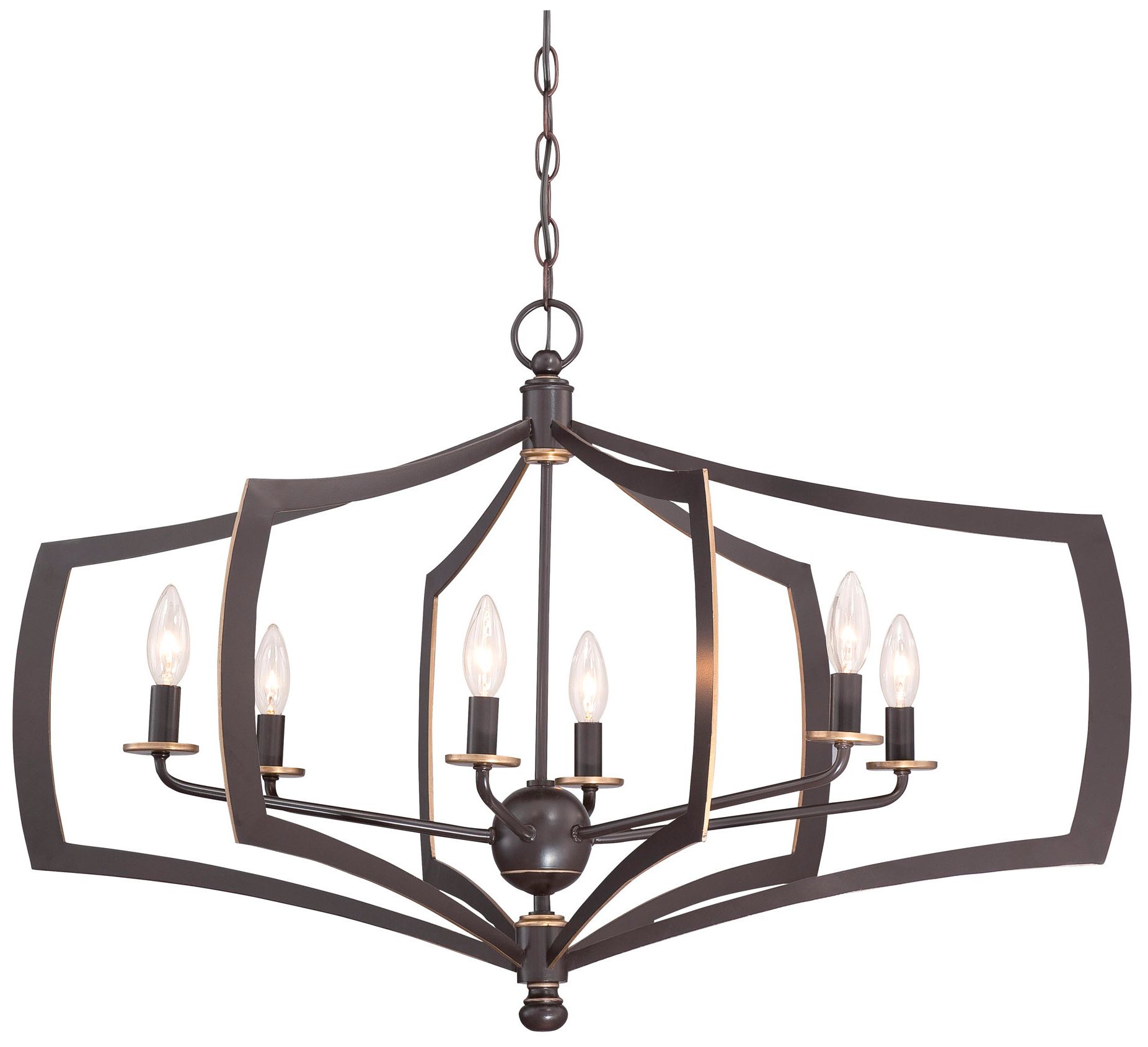 Minka-Lavery Middletown 6-Light Downton Bronze and Gold Chandelier