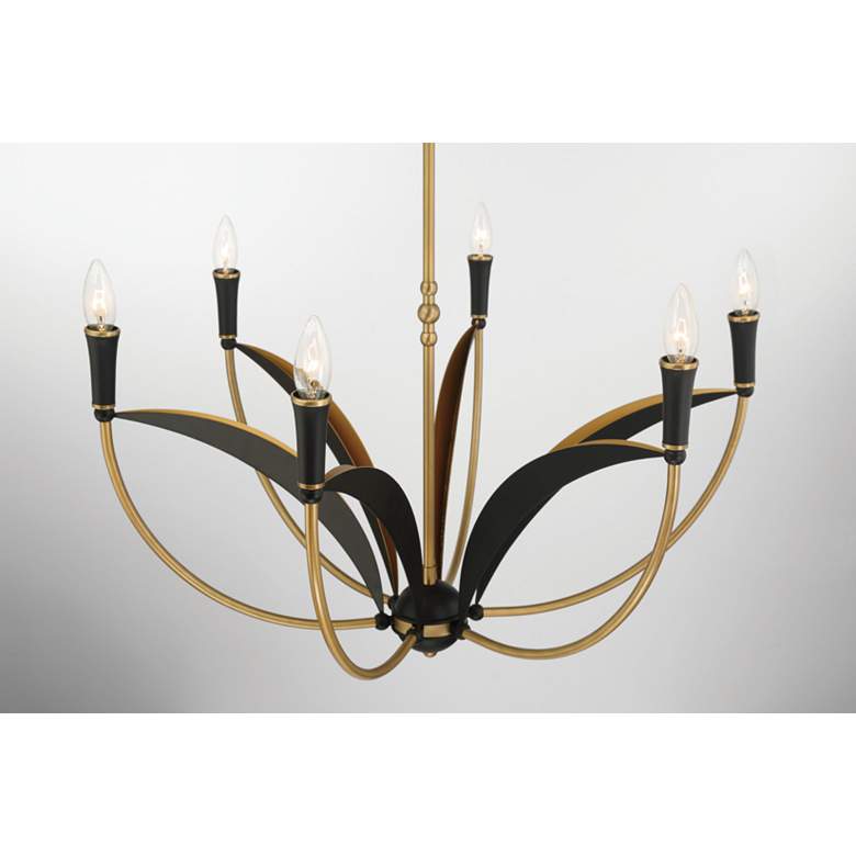 Image 3 Minka-Lavery Miller 6-Light 28.25-in Brass and Black Indoor Chandelier more views