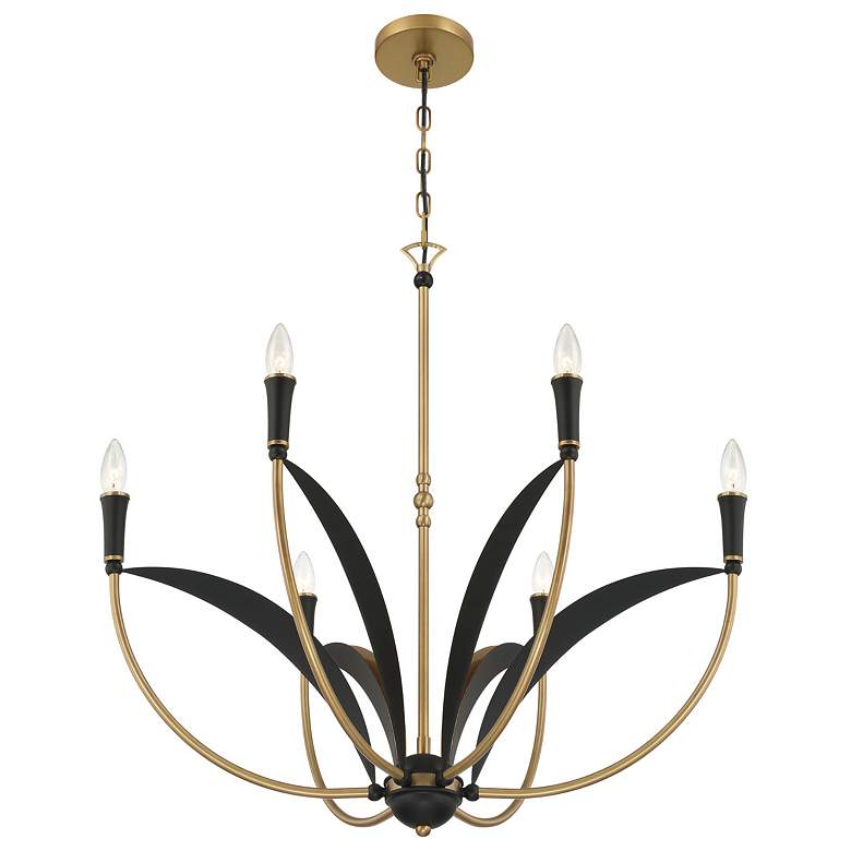 Image 7 Minka-Lavery Miller 6-Light 28.25-in Brass and Black Indoor Chandelier more views
