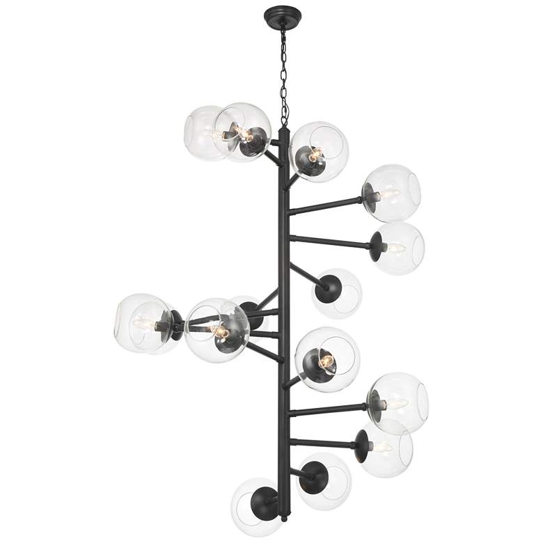 Image 2 Minka Lavery Millikan 15-Light 38.75-in Black Pendant with Glass Shades more views