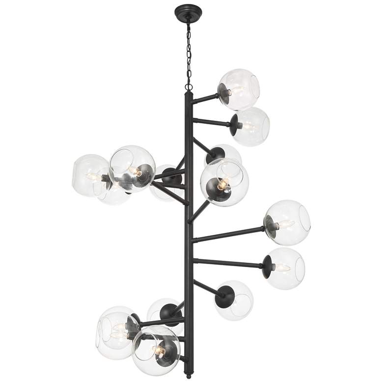 Image 3 Minka Lavery Millikan 15-Light 38.75-in Black Pendant with Glass Shades more views