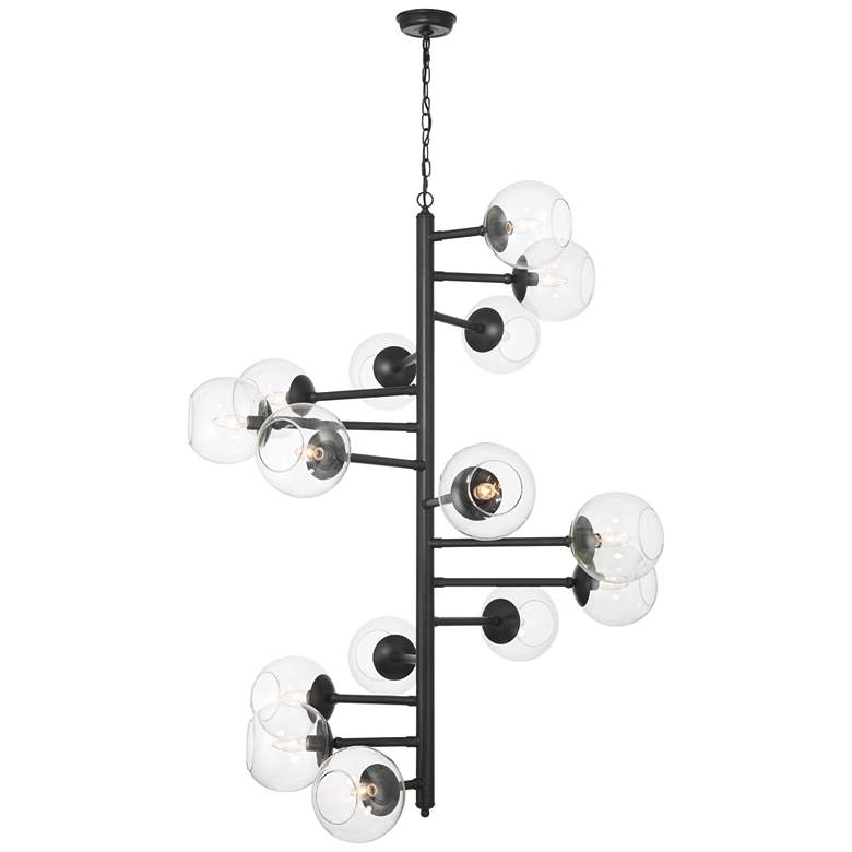 Image 4 Minka Lavery Millikan 15-Light 38.75-in Black Pendant with Glass Shades more views